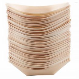 Dinnerware Sets Wooden Wood Plates/ Dishes Bowl For Sushi Rolls Shrimps Chicken - 50pcs- 8 5cm 6 0cm