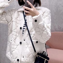 Women's Jackets Women Wool Cashmere Coat Goat Jacket Outerwear 2023 Autumn Winter White Plaid Long Sleeve Short Outwear Woollen