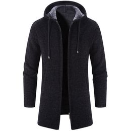 Men's Trench Coats Autumn And Winter Cashmere Men's Cardigan Chenille Outer Sweater Coat Windbreaker l230812