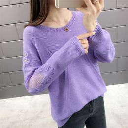 Women's Sweaters Fall 5607 (1) The Round Neck Raglan 49 Sets Lace Sleeve Cultivate Morality Dress