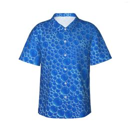 Men's Casual Shirts Blue Bubbles Mens Hawaiian Short Sleeve Button Down Beach Tropical Floral