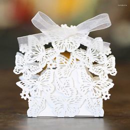 Gift Wrap 10PCS Creative Hollow Butterfly Wedding Candy Box Beautiful White Chocolate Party Supplies