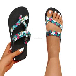 Slippers Women Floral Flip Flops Beach Fashion Slip On Sandals For Wide Width Transparent Heels 230808 oo1