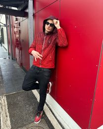 Fashion designer Men's jacket New Fall Camouflage Red Light trend Cool waterproof zipper jacket