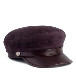 2023 New Berets Men's Spring And Autumn Flat Hat Navy Leather Thin Section