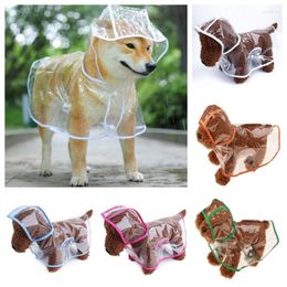 Dog Apparel Clear Pet Waterproof Clothes Hooded Rain Jacket Plastic Puppy Poncho Rainwear For Small Medium