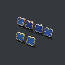 18 Mix Styles Women Luxury Designer Studs Flower Stamp Stainless Steel Engagement Couple Brand Earrings Wholesale