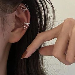 Backs Earrings Personality Temperament No Ear Hole Zircon Interlaced Multi-layer Sweet Cool Fashion Design Net Red Small Earring Bone Clip