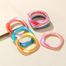 Bangle Trendy Big Irregular Charm For Women Fashion Laser Colour Geometric Resin Bracelet Girl Hip Hop Jewellery Gift