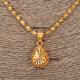 Pendant Necklaces Gold Color Waterdrop For Women Chain Necklace Charms Fashion Jewelry Collares Party Wedding Bridal Gifts