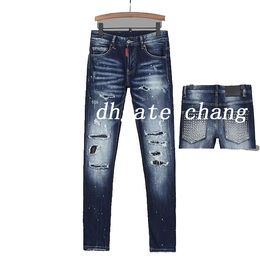 DSQ PHANTOM TURTLE Men's Jeans Mens Luxury Designer Jeans Skinny Ripped Cool Guy Causal Hole Denim Fashion Brand Fit Jeans Men Washed Pants 61283 861067419