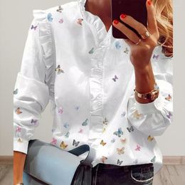 Women's Blouses Lady Casual Style Shirt Vintage-inspired Spring Shirts Floral Prints Stand Collars Loose Fit For Comfortable Stylish