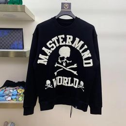 Men's Hoodies Mastermind World 2024 Spring Autumn Dark Wind MMW Skull Hair Foam And Women'S Pure Cotton Loose Pullover Hoodie