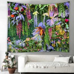 Tapestries Tropical Plant Grass Tapestry Flower Green Plant Wall Hanging Cloth Tapestries Art Home Decor Printing Carpet Yoga Mat