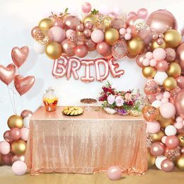 Decoration 150PCS Rose Gold Balloons Garland Pink for Bridal Shower Wedding Birthday Girl Baby Shower Bachelorette DIY Decor R230812