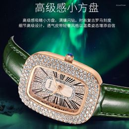 Wristwatches Brand Bracelet Watch Women Fashion Leather Green Quartz Wrist Watches Ladies Clock Relogio Feminino