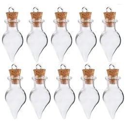 Vases 30pcs Heart Glass Bottles With Cork Stoppers Small Wish Bottle Drifting Crafts Jewellery Message