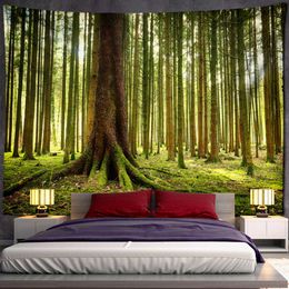 Tapestries Beautiful Natural Forest Large Tapestry Wall Hanging Scenery Art Living Room Background Home Decor