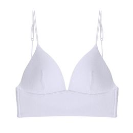 2023New Yoga Outfit Women's Underwire Fine Ribbed Cotton Underwear Comfortable Breathable Bra Wireless For Women Comfort Lift Bras