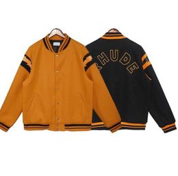 Designer Casual Leather Coats | Rhude Trend Brand American Lightning Patch Bomber Jacket