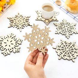 Table Mats Wooden Snowflake Mug Coasters Holder Chic Drinks Coffee Tea Cup Mat Decor 120pcs/lot SN2935