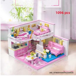 Blocks City Friends Home House Bedroom Princess Garden Street View Villa Architecture Micro Building Blocks Miniature Toys Girls R230814