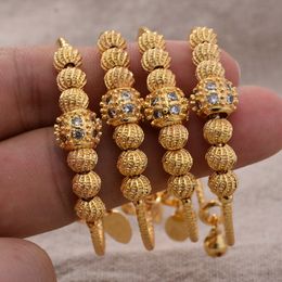 Bangle 24K 4pcs Boys Girls Gold Colour Dubai Bangles Ethnic Small size Baby Bangles Bracelet Girl Bride Dubai Bangles Child Jewellery 230814