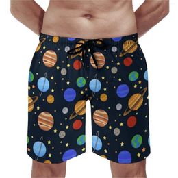Men's Shorts Summer Board Galaxy Sky Print Running Solar System Design Beach Short Pants Vintage Comfortable Trunks Plus Size
