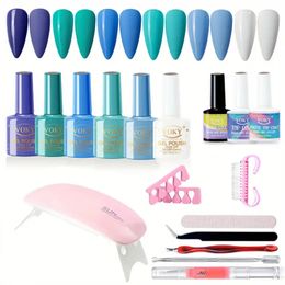 6-color Gel Nail Polish Set With UV Nail Lamp And Nail Drill, Professional Gel Nail Set Nail Art Decoration Pedicure Manicure Tools Home And Salon DIY Nail Art Kit