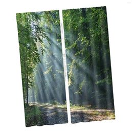 Curtain 2x Forest Printed Curtains Modern Window For Bedroom Kitchen