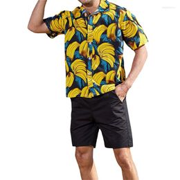 Men's Casual Shirts Men S Tropical Floral Short Sleeve Luau Beach Aloha Hawaiian Shirt