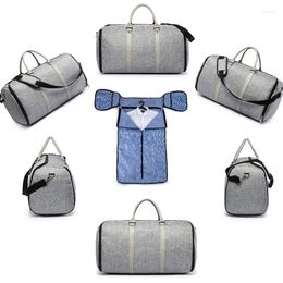 Duffel Bags 2023 Fashion Large Oxford Folding Suit Storage Bag Women High Capacity Luggage Handbag Travel Sport OutdoorMulti Function