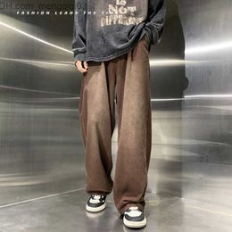 Men's Pants Fashion Corduroy casual pants Men's hip-hop mop Trousers Men's clothing oversized sports pants Z230815