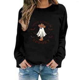 Gym Clothing Women's Round Fashion Boot Scootin Letter Print Halloween Casual Tops Hoodie Athletic Works Jackets Comfy Sweatshirt