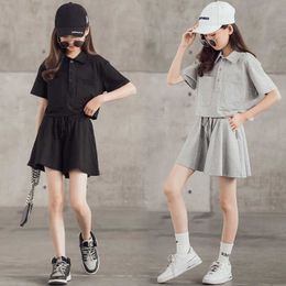 Clothing Sets Summer New Fashion Teenager Girls Clothing Sets Casual College Style Shirt Tops Shorts Kids Tracksuit