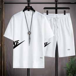 Men's Tracksuits Fashion Set Short Sleeved T-shirt Sports Shorts Casual Clothing