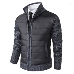Men's Sweaters Cardigan Sweater Knit Jacket Zipper Collar Padded Fall And Winter Thickened