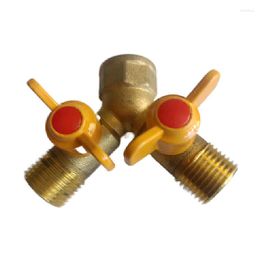 Smart Home Control Brass 4-Point One-End Inner Two-Head Outer Wire Gas Valve 1/2 Three-Fork DN15 Pipe Switch