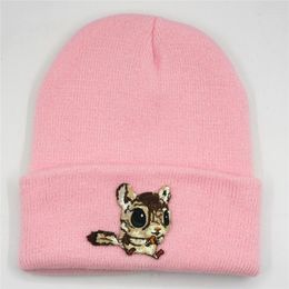 Berets Cotton Squirrel Animal Embroidery Thicken Knitted Hat Winter Warm Skullies Cap Beanie For Men And Women 300