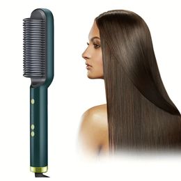 2-in-1 Hair Straightener and Curling Comb - Multifunctional Styling Tool for Smooth and Curled Hair