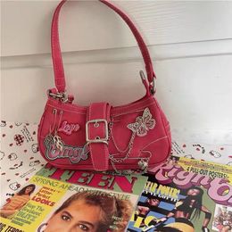 Evening Bags Vintage Bag Y2K Women crossbody bag Pink Shoulder Tote Bag Large Capacity Ladies Messenger HandBag Female Crossbody Bag Casual 230814