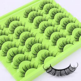 Handmade Reusable Fluffy False Eyelashes Wispy Soft Thick Natural Mink Lashes Extensions Full Strip Lash Messy Crisscross DHL