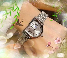 Top Brand womens time clock watches 35X28MMstainless steel dress small roman tank dial female ladies quartz movement Analog Casual Watch Fashion Bracelet Gifts