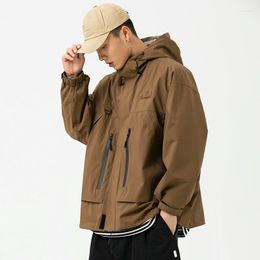 Hunting Jackets Hooded Jacket For Men Bomber Men's Windbreakers Zipper Coats Spring Autumn Loose Cargo Casual Sportswear