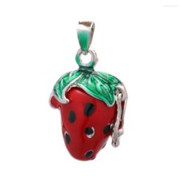 Pendant Necklaces 1PCS Retro Red Strawberry Pet Ashes Souvenir Mini Orange Cremation Wishing Bronze Necklace Ash With Chain