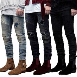 Men's Jeans 2018 Men Jeans Fashion Stretch Hip Hop Skinny Biker Jeans For Men Y8022 J230814