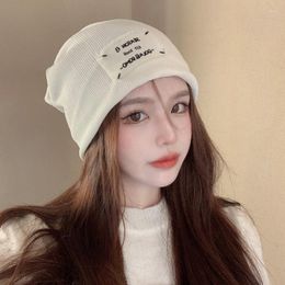 Berets VACIGODEN Summer Fashion Thin Wool Knitting Beanie Hat Men Women Hip Hop Cap Pure Color Temperament Casual Heap