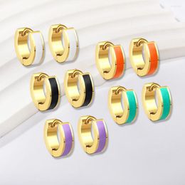 Hoop Earrings Exaggerated Colourful 18K Gold-Plated Classic Round Simple Design Hiphop Jewellery On Ears For Women Show Party