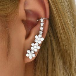 Backs Earrings JF2023 Luxury Original Design Miniature Inlaid Zircon Flowers AB Ear Studs Bone Clip Integrated High-Quality Women's