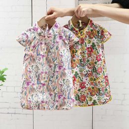 Clothing Sets New Summer Children Fashion Clothing Girl casual clothes Print cheongsam 0-5Years